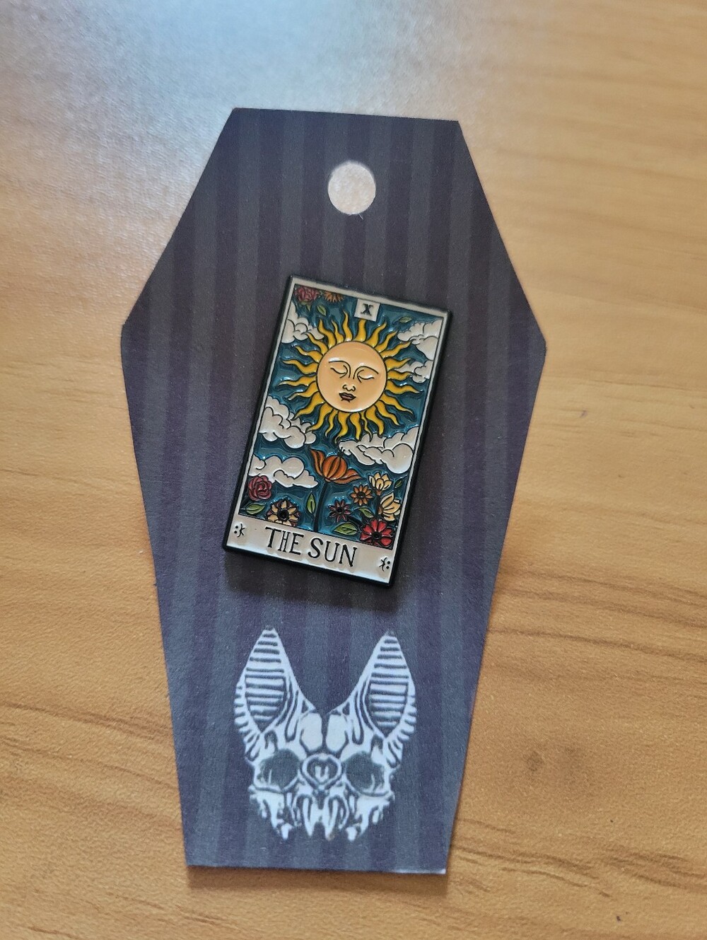 💀NEW 💀 Tarot "The Sun" Enamel Pin - Gold & Black